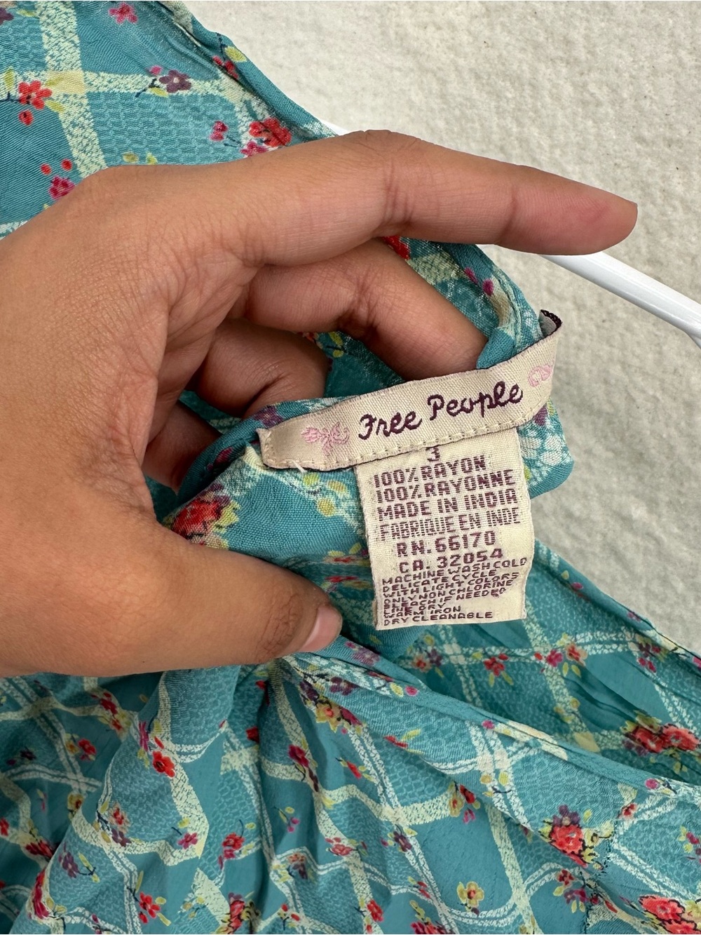 Teal Cottagecore Y2K Free People Floral Midi Skirt - Picture 2 of 8